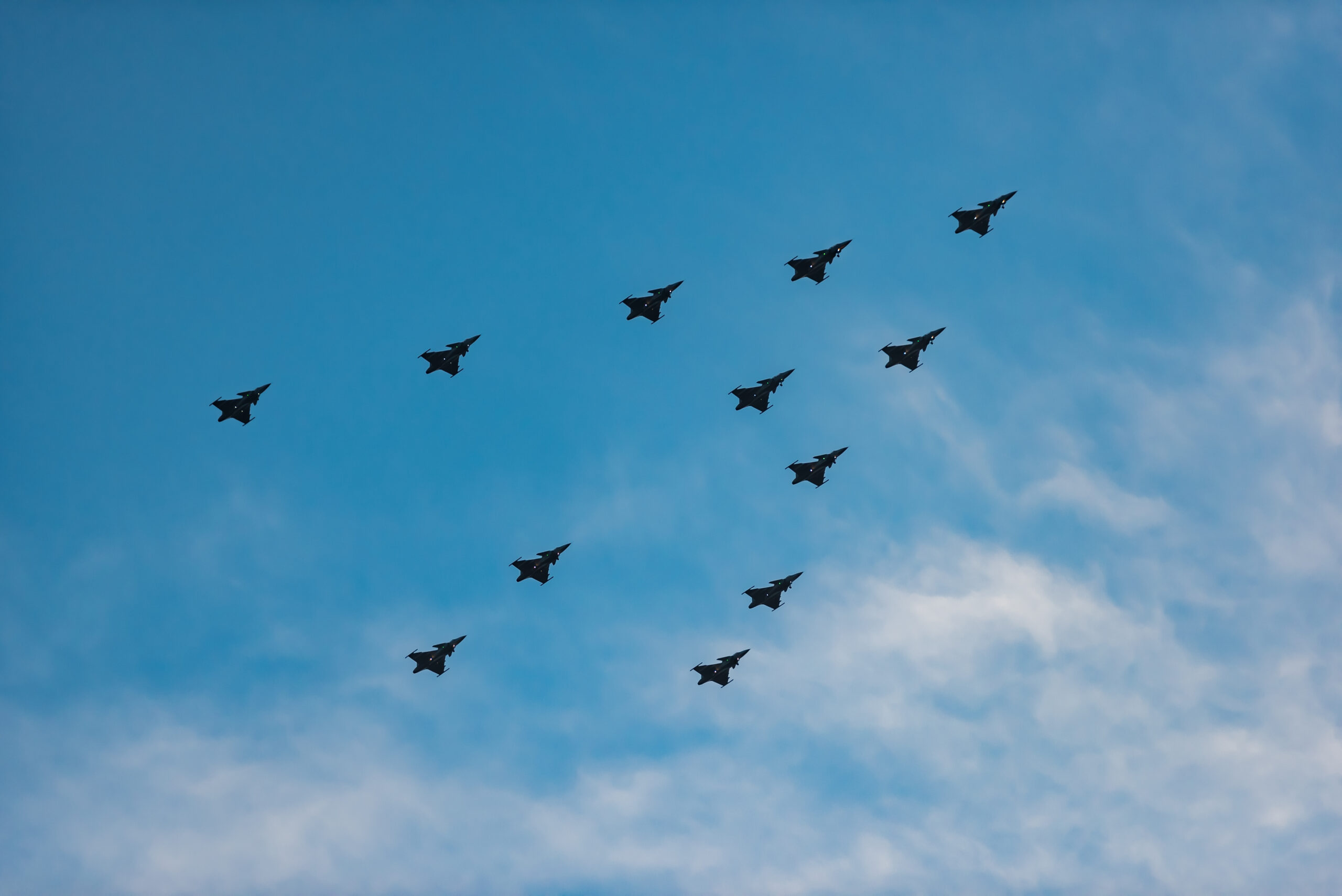 Airplanes in shape of a christmas tree